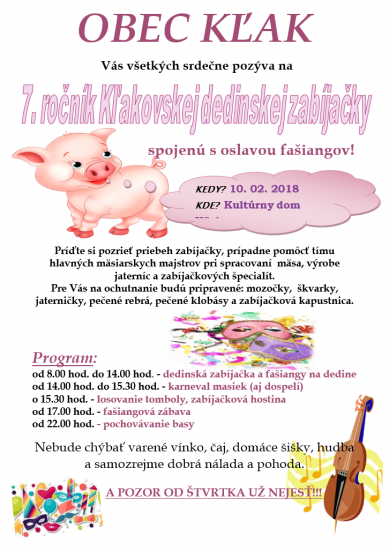 Klakovská zabíjačka 2018